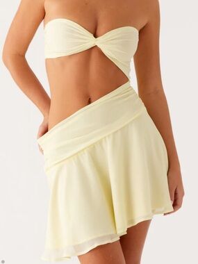 Peppermayo Pale Yellow Twist Dress